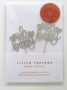 Products: Oh Baby Cupcake Toppers Baby Shower Cupcake Topper Little Toppers