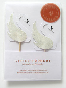 Swan Cupcake Toppers Swan Party Decorations Little Toppers (NZ)