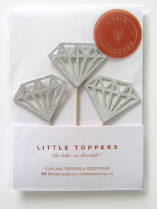 Products: Diamond Cupcake Toppers Bridal Shower Little Toppers (NZ)