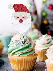 Santa Cupcake Toppers Christmas Cake Toppers Little Toppers (NZ)