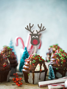 Products: Rudolph Cupcake Toppers Christmas Cupcake Toppers Little Toppers