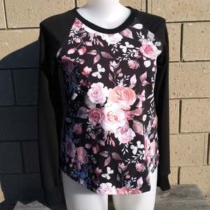 Womans Ready To Post Clothes: RTS Sz 14 Woman's Merino Watercolour Floral Tunic