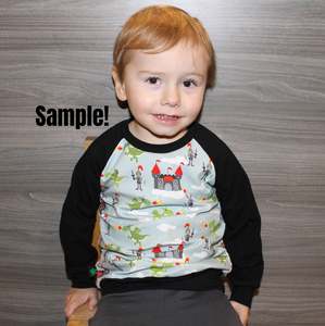 Custom Kids Raglan Top  Sz NB - Size 8