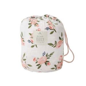 BABY: Little Unicorn Big Kids Muslin Quilt | Watercolour Roses