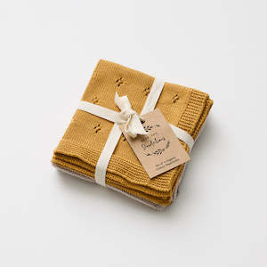 Over The Dandelions: Wash Cloth Knit Set of 3 | Sun, Oat