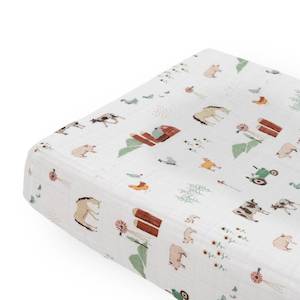 Little Unicorn: Little Unicorn Changing Pad Cover / Bassinet Sheet | Farmyard