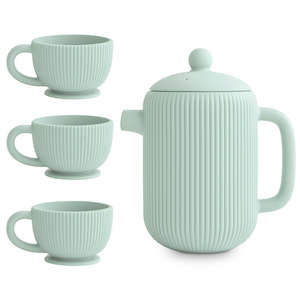 Mushie: Mushie Silicone Play Tea Set | Cambridge Blue