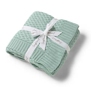 Diamond Knit Baby Blanket | Sage