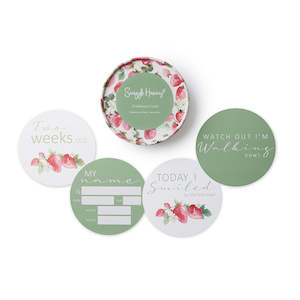 Snuggle Hunny: Reversible Milestone Cards | Strawberry + Moss