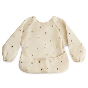 Mushie: Mushie Long Sleeve Bib | Bees