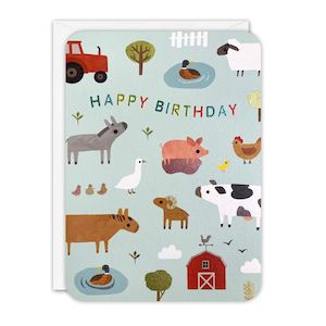 Farm Animals Happy Birthday Card