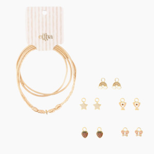 Mrs Ertha Necklace SET | Peach Cord + Charm