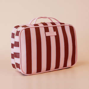 Fox + Fallow Cosmetic Bag | Burgundy Stripe
