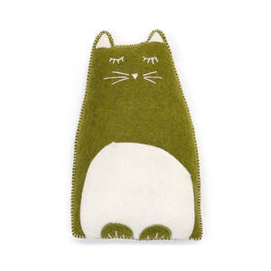 Muskhane Kitty Cat Pasu Cushion Medium | Anise