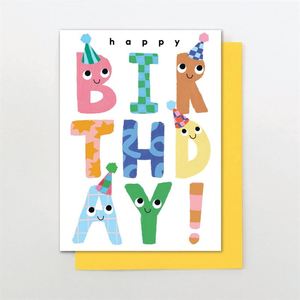 Smiley Birthday Faces - Birthday Card
