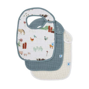 Little Unicorn Muslin Classic Bib 3 Pack | Farmyard