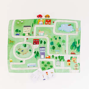 Playsilk SET | Around the Town + Wooden Cars