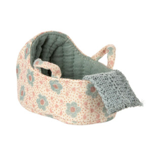 Gift Kid: Maileg Furniture MOUSE - Carry Cot BABY MOUSE Blue