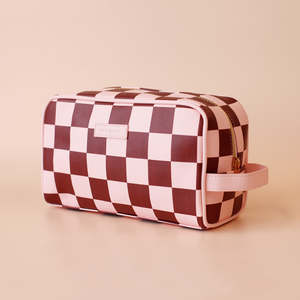 Fox + Fallow Wash Bag | Cherry Check