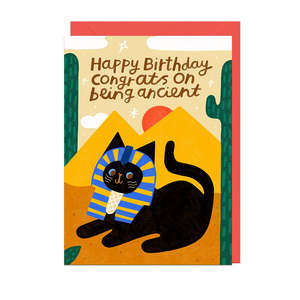 Greeting Gift Cards: Happy Birthday Ancient Cat Card