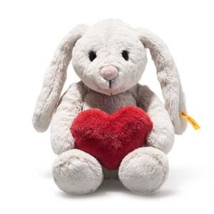 Easter: Steiff Soft Cuddly Friends Hoppie Rabbit Love Grey 16 cm