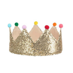 Halloween Collection: Gold Sequin Pom Pom Crown