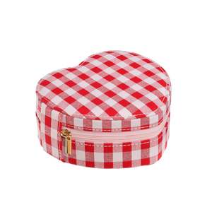 Gingham Love Heart Jewellery Box