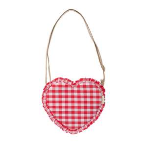 Valentines Collection: Gingham Ruffle Love Heart Bag