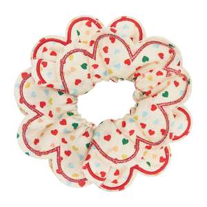 Scrunchie | Heart Print Scalloped Oversized