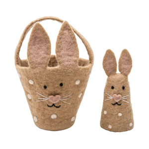 Easter: Pashom Easter Spotty Bunny Basket & Egg Cosy | BEIGE