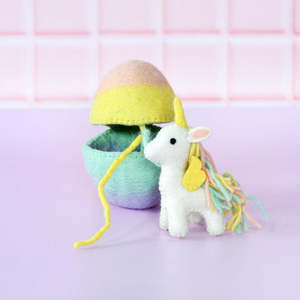 Easter: Easter Felt Surprise Egg | Rainbow with Unicorn Inside