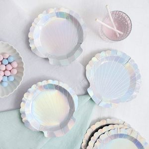 Plates: Meri Meri Shell Mermaid Plates (8 Pack)