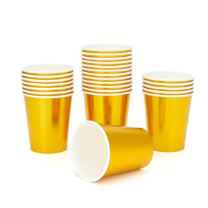 Gold Paper Cups (10 Pack)