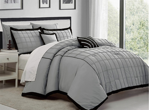 Products: BRAND NEW 7 piece oversized pleated comforter set 203