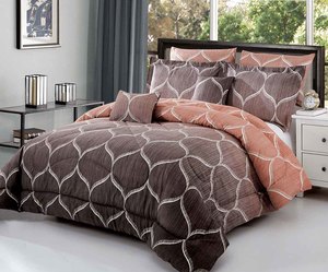 BRAND NEW 7 p REVERSIBLE PRINTED COMFORTER set C18
