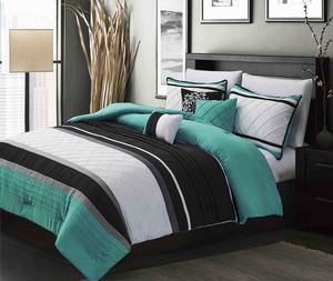 BRAND NEW 7 piece vibrant teal  comforter set 05