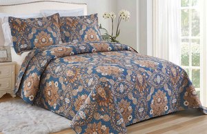 BRAND NEW 3 Piece Luxury Quilted Bedspread 35
