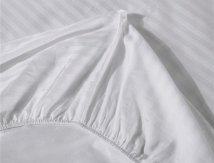 Fitted Sheet with Damask Stripe 600TC choice of sizes and colours