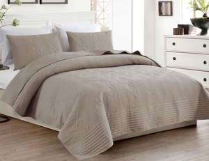 Products: Taupe Luxury Bedspread With Wide Border