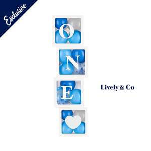 ONE Balloon Box with Blue Balloons Set