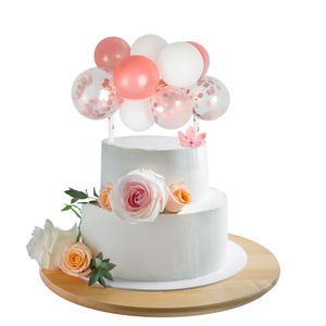 Mini Balloon Garland Cake Topper Set White & Rose Gold
