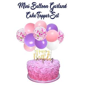 Mini Balloon Garland Cake Topper Set Pink & Lavender