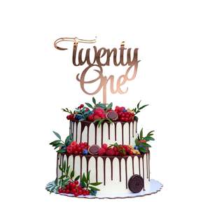 Twenty One Rose Gold Cake Topper