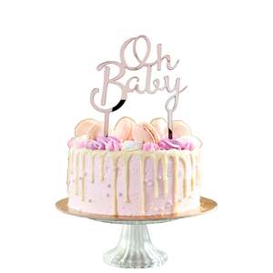 Cupcake Toppers: Oh Baby Acrylic Cake Topper 5 Colours