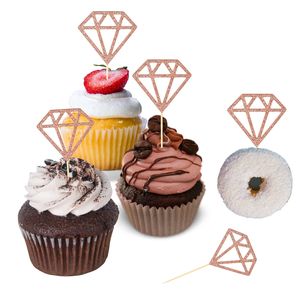 Cupcake Toppers: Rose Gold Diamond Cupcake Toppers 12 pack