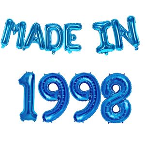 "MADE IN" Foil Balloon Set Blue