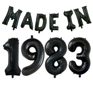 Balloon Foil: "MADE IN" Foil Balloon Set Black