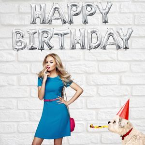 Balloon Foil: Happy Birthday Balloons Silver