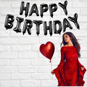 Balloon Foil: Happy Birthday Balloons Black