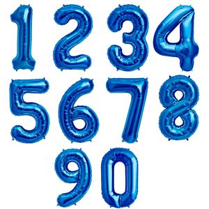 1 Metre High Vivid Blue Number Balloons